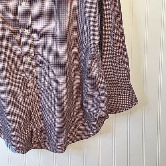 Ralph Lauren Shirt Men 17 32/33 Red Black Check Classic Fit Preppy Long Sleeve - Picture 5 of 10